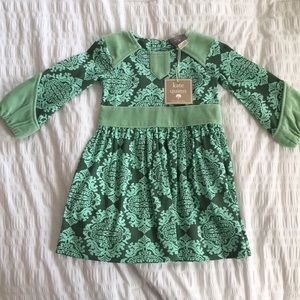 Kate Quinn Organics Green boho dress 18-24m